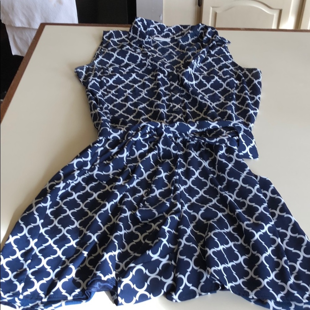 Blue & White patterned NY&C Romper Size M